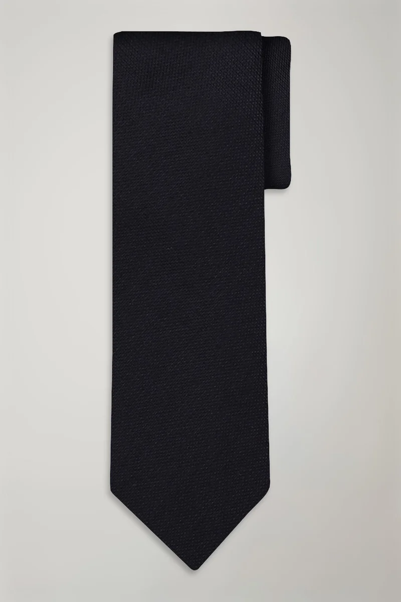 Doppelganger Men's tie solid color bamboo - DK Blue