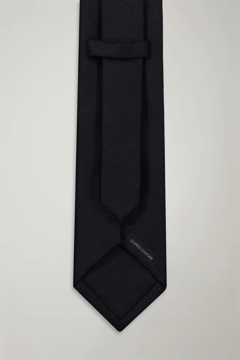 Doppelganger Men's tie solid color bamboo - DK Blue