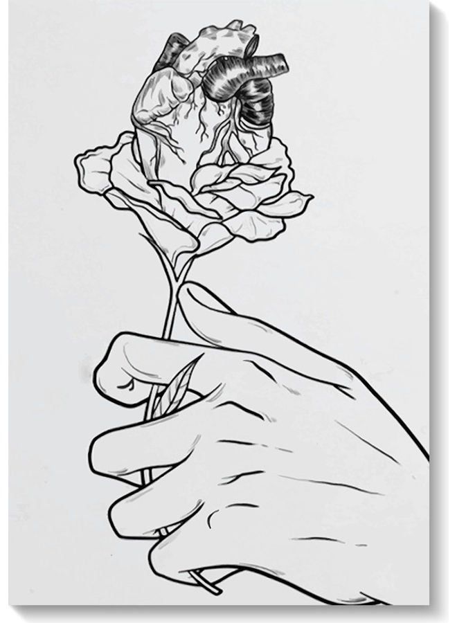 RYN Decorative Wall Art Painting White/Black 40 x 60cm - Image 1