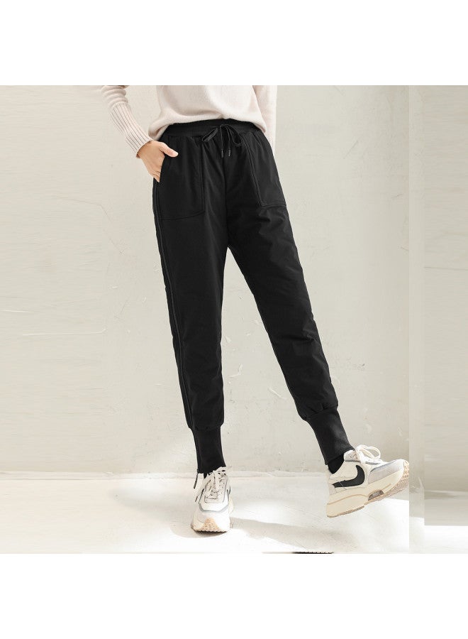 YaYa Classic Cold-resistant Down Pants For Women, Fashionable And Versatile Cuffed Design, Windproof And Warm, Casual Sports Pants For Women - Image 3