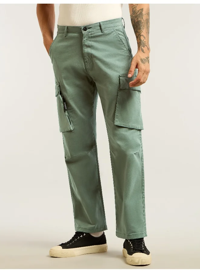 Beyoung Light Olive 6-Pockets Cargo Pants