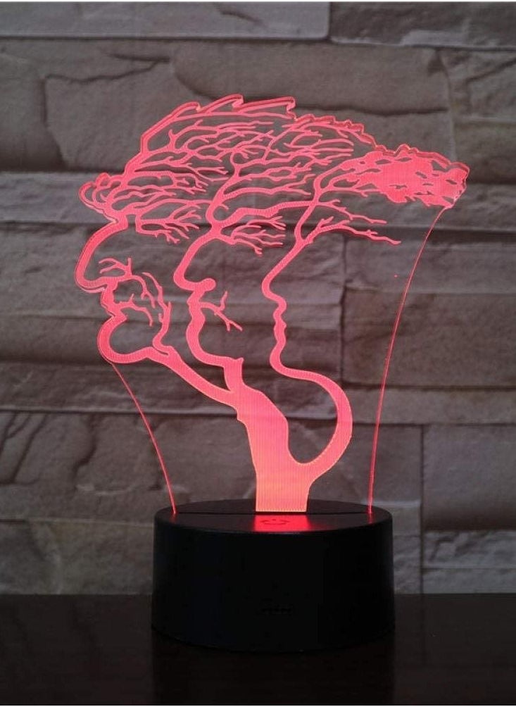 althiqahkey - Modern Lamp Chandelier Led Illusion Lamp, Decorative Old Man Figure Tree 3D Night Light and 7 Color Change Mood Table Lamp, Home Holiday Gift Children Lighting Decorative Lamp لوستر لامپ مدرن - Image 1