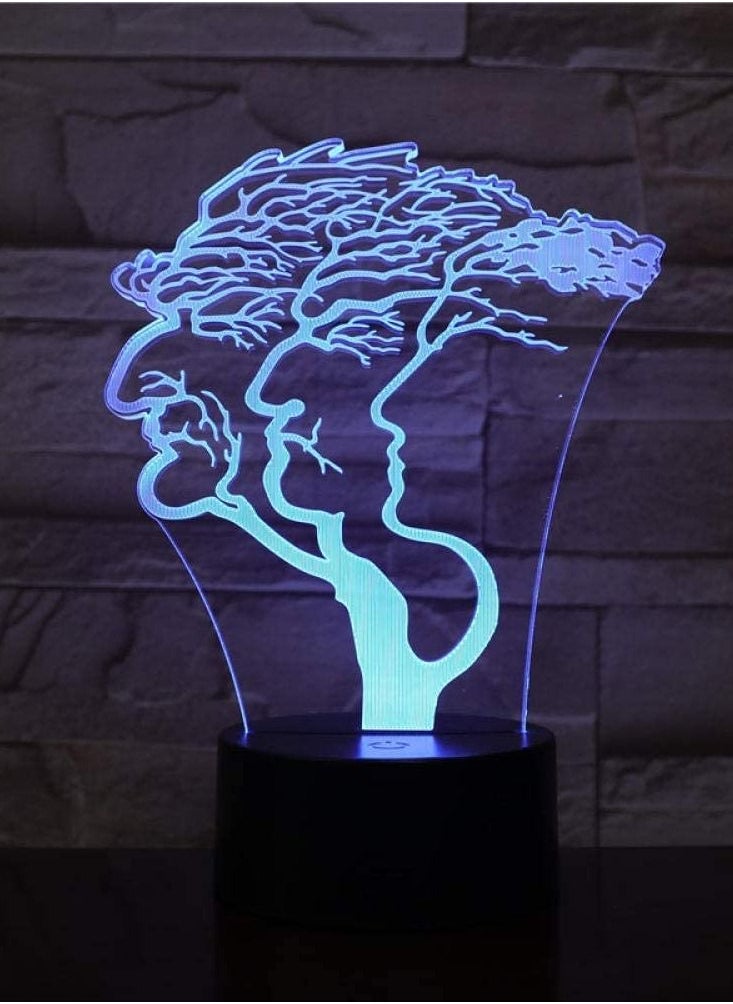 althiqahkey - Modern Lamp Chandelier Led Illusion Lamp, Decorative Old Man Figure Tree 3D Night Light and 7 Color Change Mood Table Lamp, Home Holiday Gift Children Lighting Decorative Lamp لوستر لامپ مدرن - Image 1