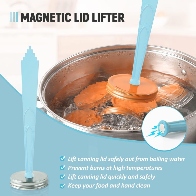 Pisol 4-Piece Canning Tools Kit - 3-in-1 Magnetic Lid Lifter, Jar Lid Lifter & Bubble Popper - Image 2