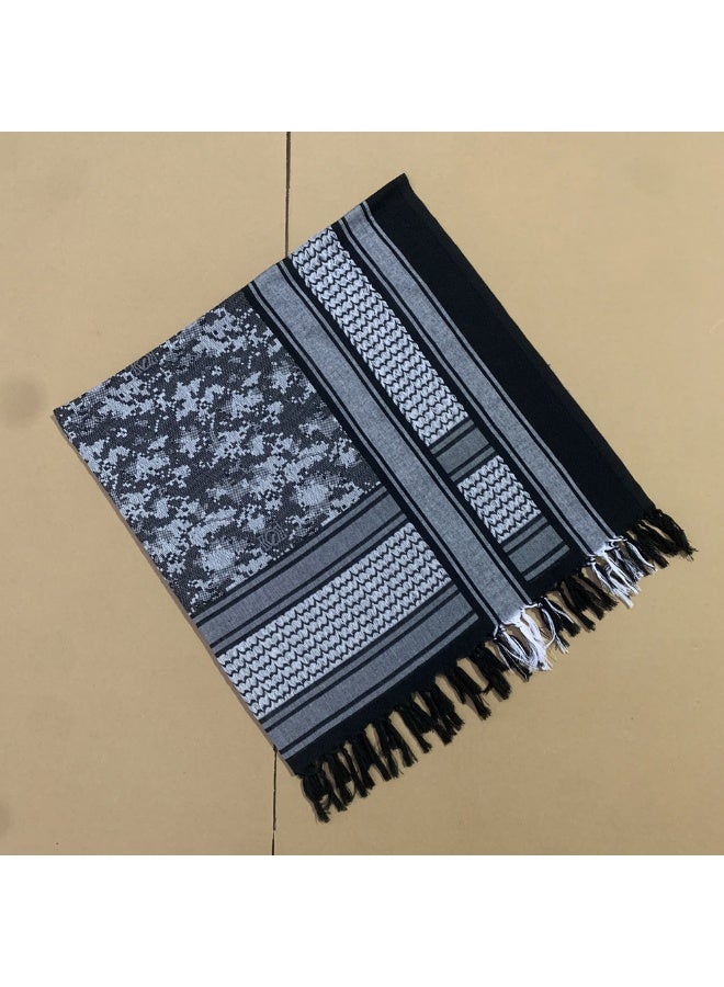 NIBEMINENT Cotton Shemagh Keffiyeh Tactical Desert Scarf Neck Head Wrap with Tassel for Men Women - Image 1