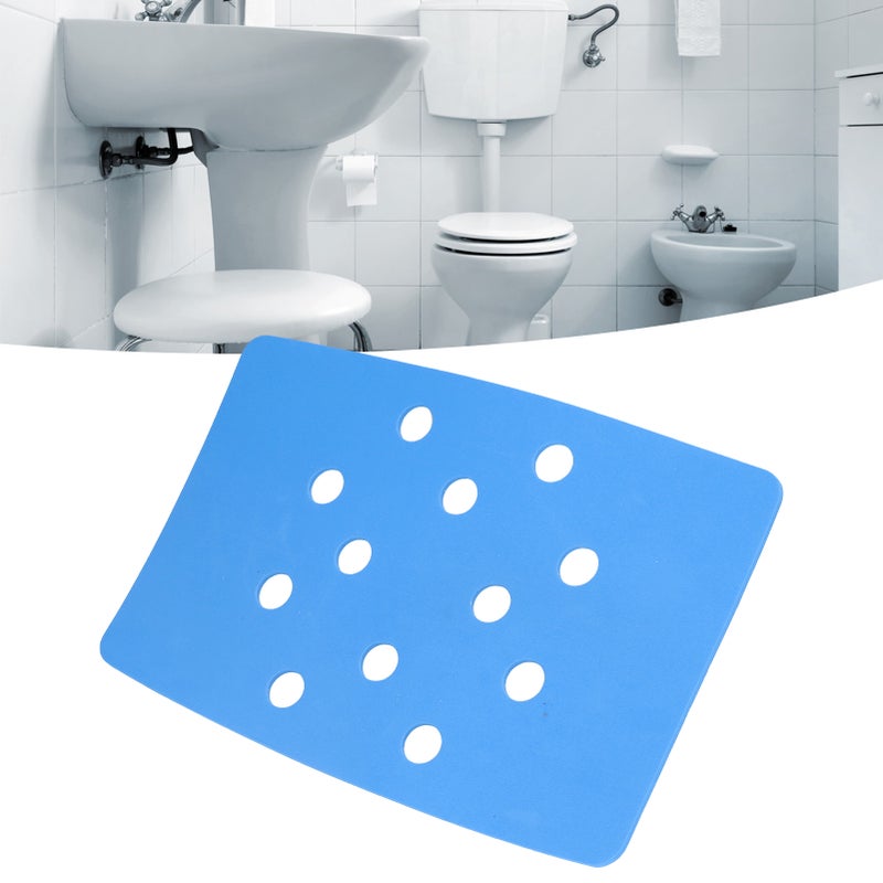 Shower Chair Cushion Paste Fixed Keep Warm EVA Blue Perforation Design Portable Shower Stool Cushion - Image 3