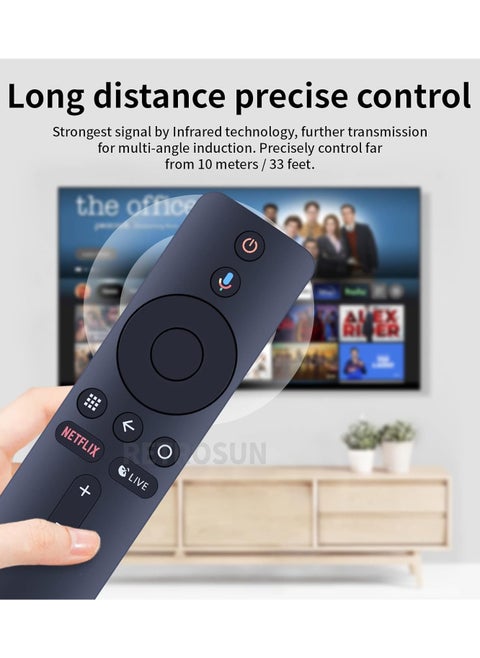 جهاز تحكم عن بعد لجهاز مي تي في ستيك بوكس إس 4K مع تفعيل الصوت بتقنية البلوتوث أسود