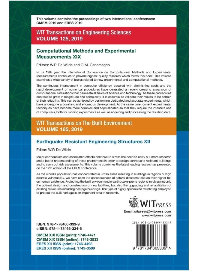 null - Computational Methods and Experimental Measurements XIX & Earthquake Resistant Engineering Structures XII - Image 1