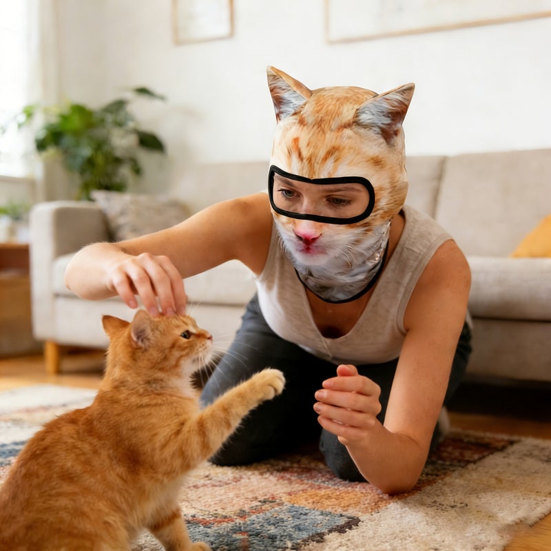 Men's Breathable Balaclava with 3D Animal Ears - Full Face Mask for Outdoor Activities, Fun Summer Sun Protection Headgear - Image 2
