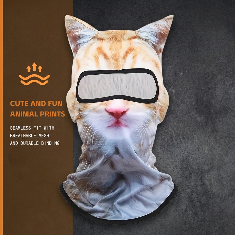 Men's Breathable Balaclava with 3D Animal Ears - Full Face Mask for Outdoor Activities, Fun Summer Sun Protection Headgear - Image 4