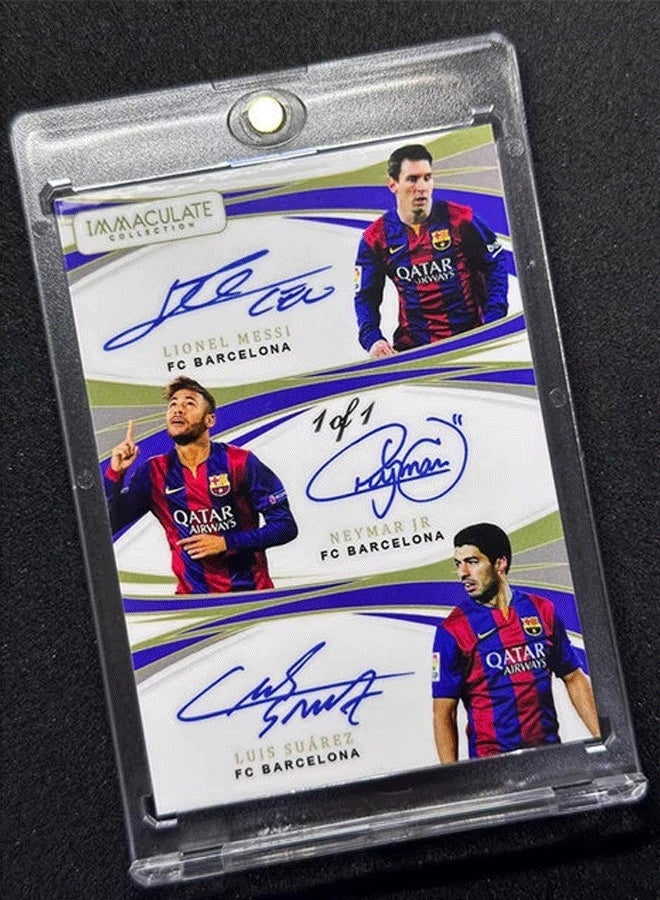 Panini Messi, Suarez, Neymar Football Signature Trading Card Signature Football Card Collector's Edition Sports Memorabilia for fans and collectors - Image 3