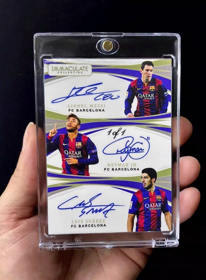 Panini Messi, Suarez, Neymar Football Signature Trading Card Signature Football Card Collector's Edition Sports Memorabilia for fans and collectors - Image 2