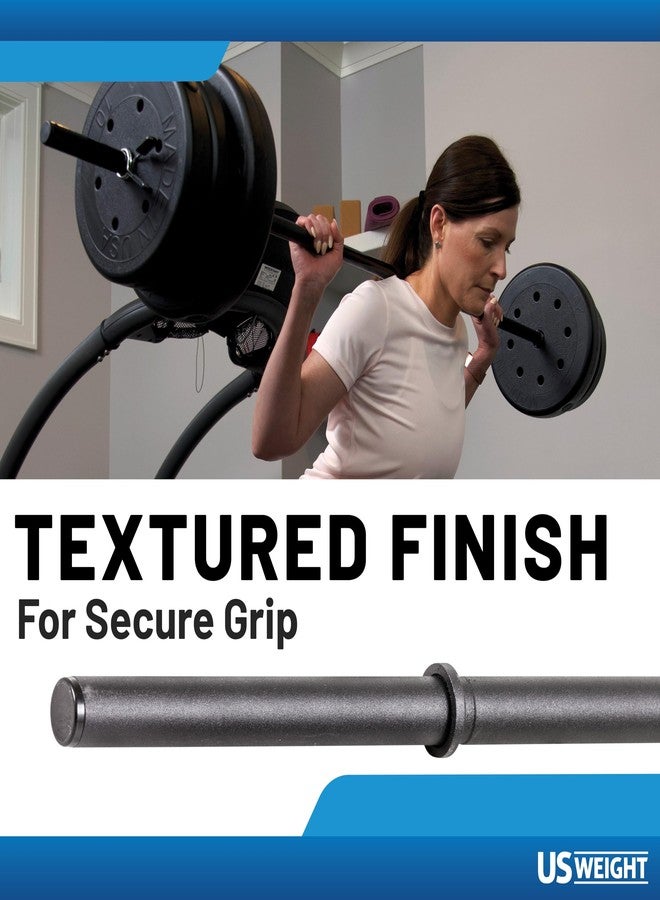 US Weight 3-Piece 54" x 1" Exercise Barbell Set - Includes 2 Spring Clips - 150lb Max Weight Rating - Perfect Workout Barbell for Home Gym or Travel - Image 4