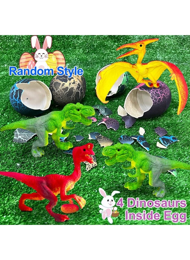 AMENON [ 4.5" Large Size & Grow 500% ] 4 Pack Easter Dinosaur Eggs Hatching Surprise Eggs Grow In Water Crack Egg Science Toys Easter Basket Stuffers Gift For Toddler Kids Boys Girls (Black)  - Image 4