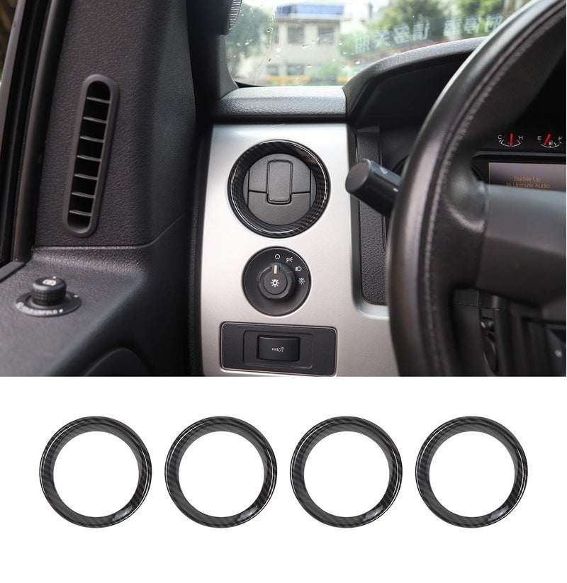 Voodonala for Ford F150 Air Conditioner Vent Outlet Frame Cover Trim for F150 2009-2014 (Carbon Fiber) - Image 1