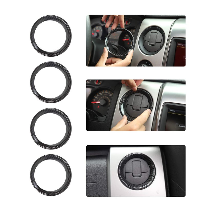 Voodonala for Ford F150 Air Conditioner Vent Outlet Frame Cover Trim for F150 2009-2014 (Carbon Fiber) - Image 4