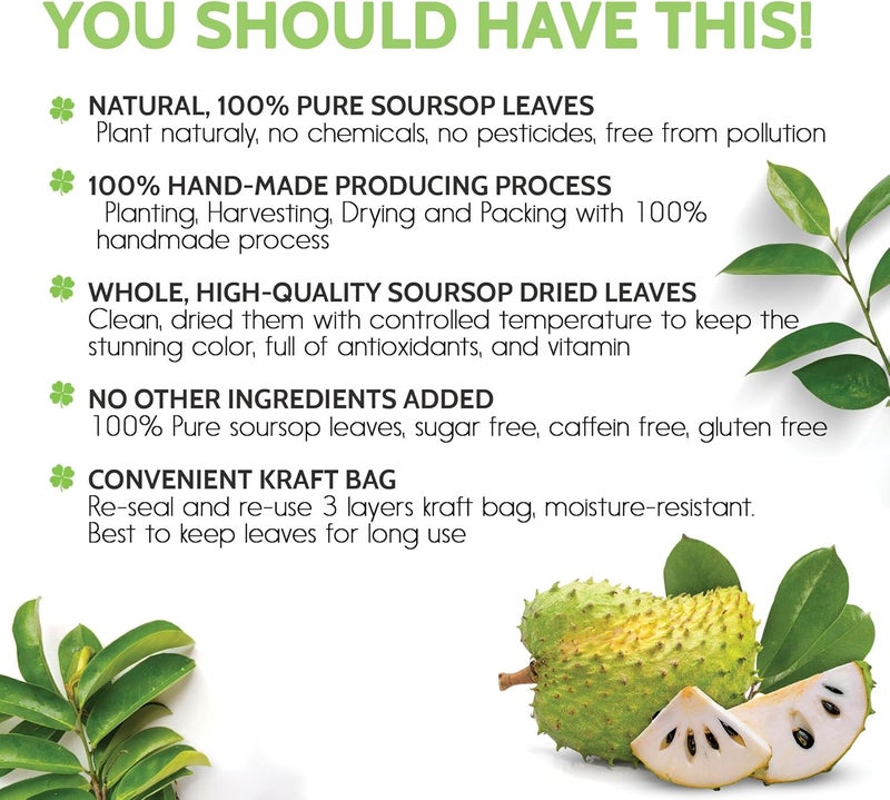 FRESHDRINKUS أوراق السورسيوب المجففة الممتازة - 120+ ورقة طبيعية - Image 4