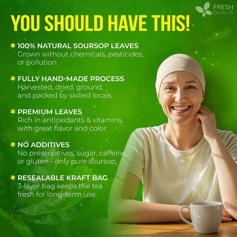 FRESHDRINKUS أوراق السورسيوب المجففة الممتازة - 120+ ورقة طبيعية - Image 3