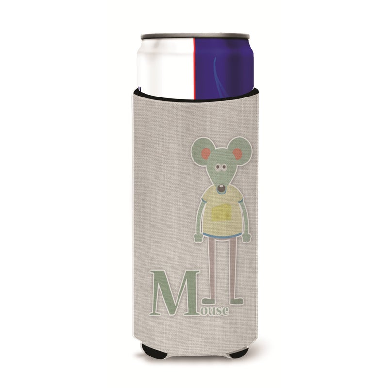Caroline's Treasures ""Caroline's Treasures Alphabet M For Mouse Michelob Ultra Hugger For Slim Cans  Slim Can  Multicolor"" 