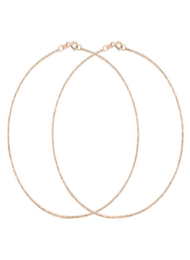 ZAVYA 925 Silver Gleaming Chains Rose Gold-Plated Anklet, Pair | Gift for her, Gifts for Women & Girls | With Certificate of Authenticity and 925 Stamp - Image 1
