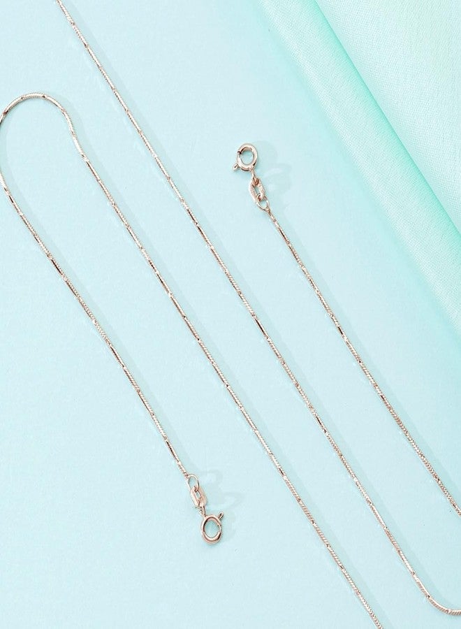 ZAVYA 925 Silver Gleaming Chains Rose Gold-Plated Anklet, Pair | Gift for her, Gifts for Women & Girls | With Certificate of Authenticity and 925 Stamp - Image 3