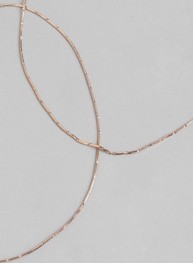 ZAVYA 925 Silver Gleaming Chains Rose Gold-Plated Anklet, Pair | Gift for her, Gifts for Women & Girls | With Certificate of Authenticity and 925 Stamp - Image 5