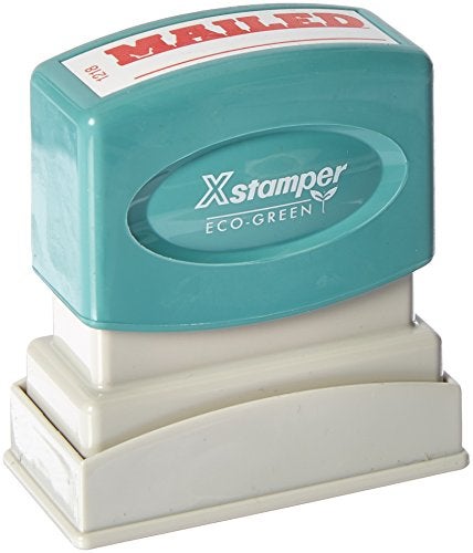 Xstamper 1218 MAILED with Space for Initial or Date, Pre Inked Laser Engraved Rubber Stamp, Red Ink, Impression Size: 1/2" x 1-5/8" - Image 5