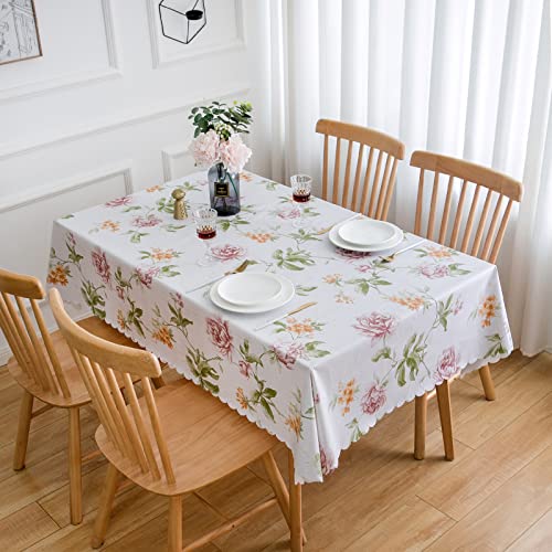 LIBERECOO Premium Floral Vinyl Tablecloth Set - Waterproof Oilproof PVC Table Cover for Rectangle Tables- Heavy-Duty Indoor/Outdoor Use (52" x 70“ Rectangular) - Image 4