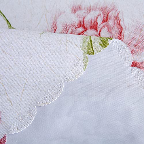LIBERECOO Premium Floral Vinyl Tablecloth Set - Waterproof Oilproof PVC Table Cover for Rectangle Tables- Heavy-Duty Indoor/Outdoor Use (52" x 70“ Rectangular) - Image 5
