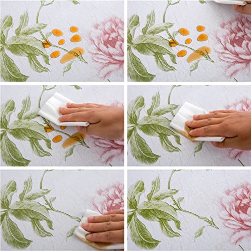 LIBERECOO Premium Floral Vinyl Tablecloth Set - Waterproof Oilproof PVC Table Cover for Rectangle Tables- Heavy-Duty Indoor/Outdoor Use (52" x 70“ Rectangular) - Image 3