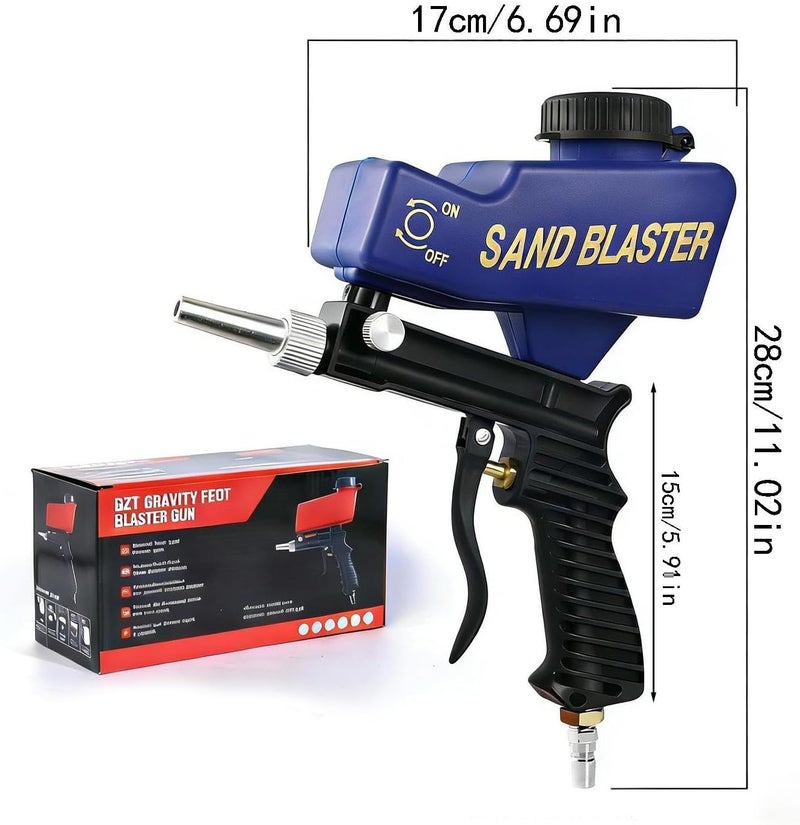 Sandblasting Tool, Portable Spray Firearm, Handheld Abrasive Shooter, Coating Cleaning Device, for Rust Paint Stain Removal Wood Glass Concrete Tiles Cabinet Restoration Workshop Use 31x16cm - Image 2
