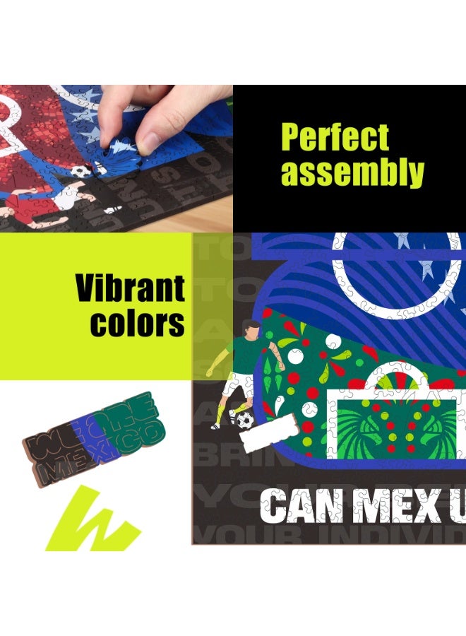FIFA World Cup 26 Host Countries CAN MEX USA Official Licensed Wooden Puzzle – 300 Pieces | 14+ Premium Collectible Gift & Home Decor - Image 3