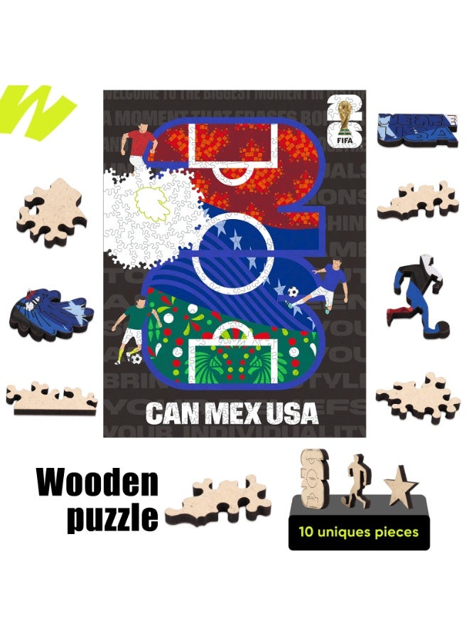 FIFA World Cup 26 Host Countries CAN MEX USA Official Licensed Wooden Puzzle – 300 Pieces | 14+ Premium Collectible Gift & Home Decor - Image 2