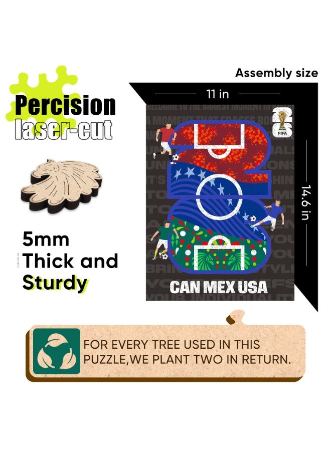 FIFA World Cup 26 Host Countries CAN MEX USA Official Licensed Wooden Puzzle – 300 Pieces | 14+ Premium Collectible Gift & Home Decor - Image 4