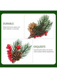 FOMIYES FOMIYES 10pcs Artificial Pine Cone Christmas Tree Decorations Christmas Holly Berry Branches Natural Pine Cones Red Berry Stems Flower Wreaths Pine Cones Pine Stems Winter Red Berries Foam  - Image 4