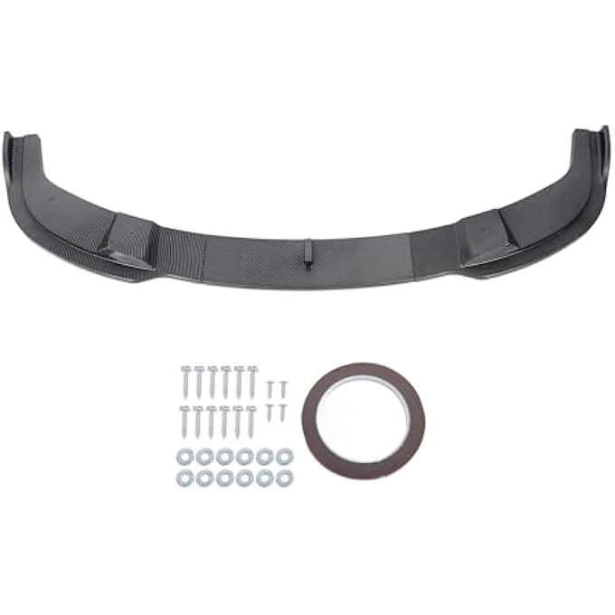 Brilluxa مجموعة جسم الشفاه الأمامية، جناح ديناميكي هوائي من ABS متوافق مع BMW 5 Series E60 E61 M Sport 2005-2010، مقسم المصد الأمامي، مجموعة تعديل خارجية للسيارة 3 قطع، حواف مقسم بتصميم ألياف الكربون - Image 1