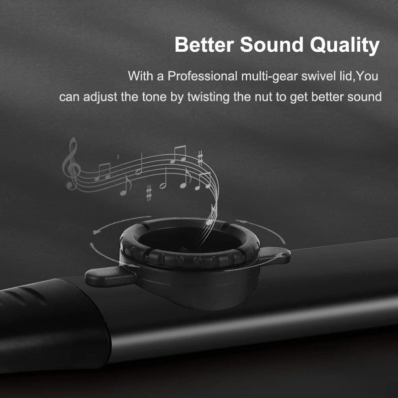 Oxsubor Upgrade Metal Kazoo, Adjustable Tone Professional Aluminum Alloy Kazoo with Five Flute Diaphragms, Food Grade Mouthpiece with Cover and Sling Design Kazoos for Kids/Adults/Music Lovers (Black Kazoo) - Image 1