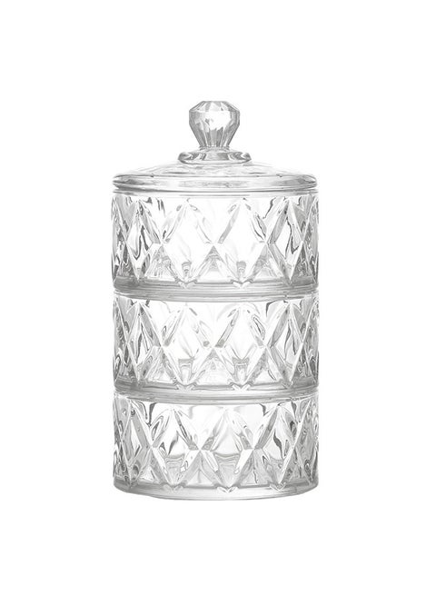 3-Piece Premium Glass Candy Bowl 14.2CM Clear