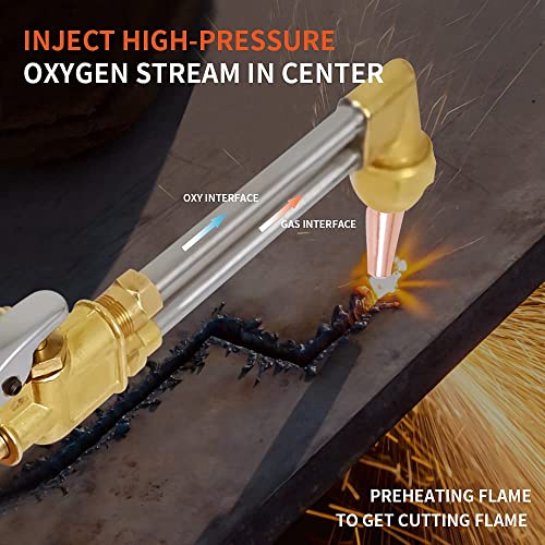 TOAUTO Heavy Duty Cutting Torch, Oxygen Propane Acetylene Welding Torch Flame Torch Handle & Cutting Attachment with Propane Tip - Image 4