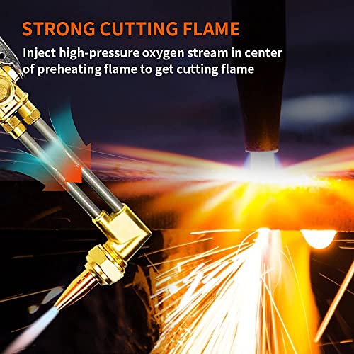 TOAUTO Heavy Duty Cutting Torch, Oxygen Propane Acetylene Welding Torch Flame Torch Handle & Cutting Attachment with Propane Tip - Image 2