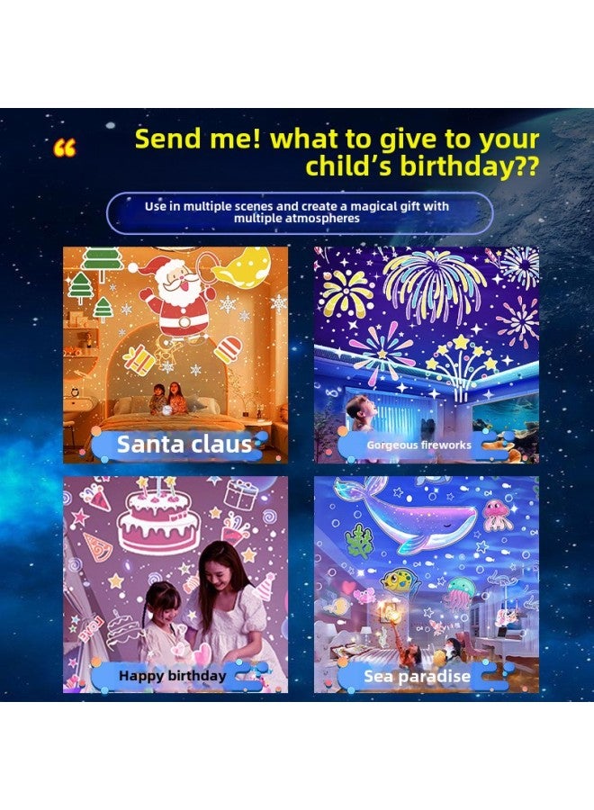 Star Projection Lamp Music Box Music Projector Star Lamp Projector Children's Bedroom Dream Rotating Stars-Power Supply:3w-Light Color:Yugui Dog Projection Lamp-rechargeable Music Box -21 Sets Without Gift Bag  - Image 5