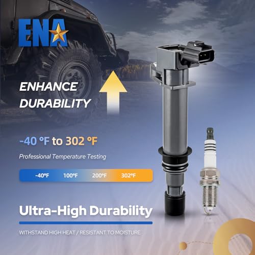 ENA حزمة ENA 6 UF270 لفائف الإشعال و4504 شمعات الإشعال 3.7 V6 2002 2003 2004 2005 2006 2007 2008 متوافقة مع دودج جيب ميتسوبيشي ليبرتي جراند شيروكي رايدر كوماندر نيترو دورانغو داكوتا - Image 3