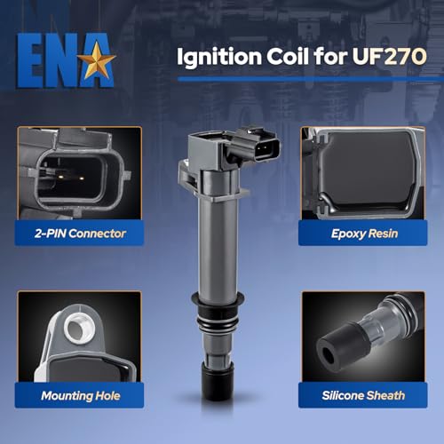 ENA حزمة ENA 6 UF270 لفائف الإشعال و4504 شمعات الإشعال 3.7 V6 2002 2003 2004 2005 2006 2007 2008 متوافقة مع دودج جيب ميتسوبيشي ليبرتي جراند شيروكي رايدر كوماندر نيترو دورانغو داكوتا - Image 4