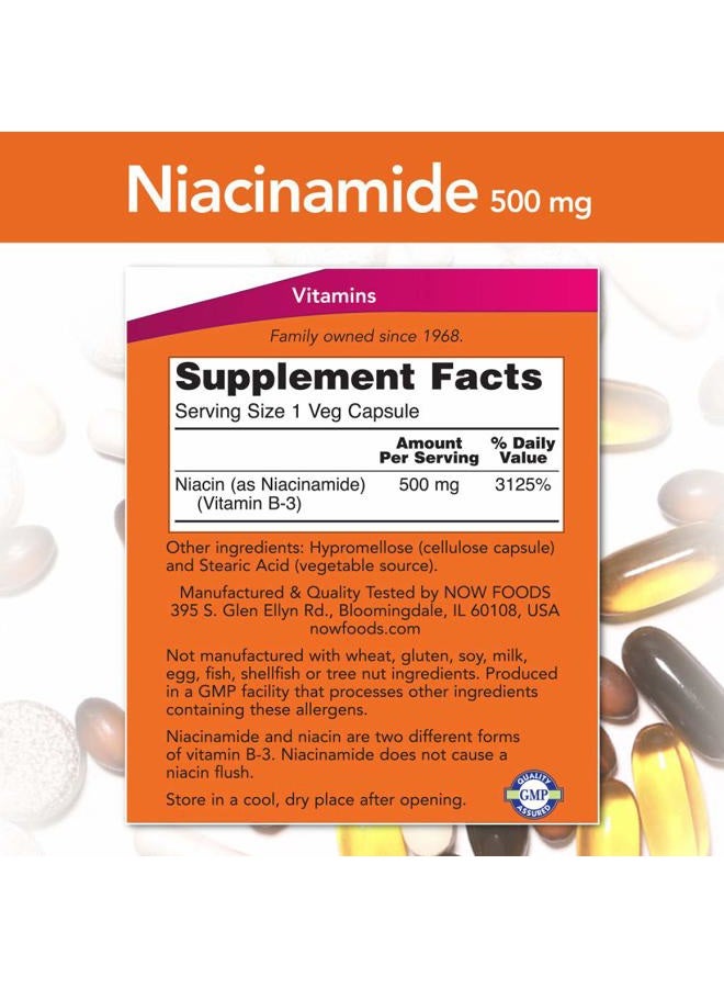 now Foods Niacinamide Vitamin B-3 Capsules (100 Caps, 500mg) - Image 2