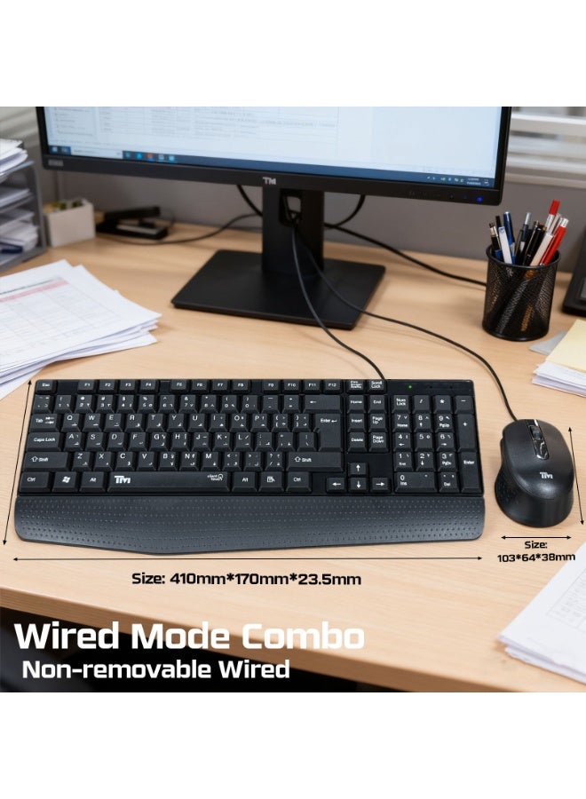 TWISTED MINDS K12 Kavara Series 2‑in‑1 Wired Keyboard & Mouse Combo – Full Layout with 10 Multimedia Keys | English & Arabic Legends | Lightweight | Durable Design black - Image 5