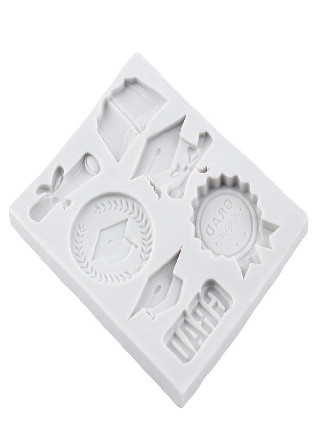 YANQINMS Graduation Fondant Molds Doctoral Cap Diploma Silicone Mold Congrats Grad Congratulations Candy Chocolate Mold For Sugar Cake Decoration Cupcake Topper Polymer Clay Gum Paste - Image 4