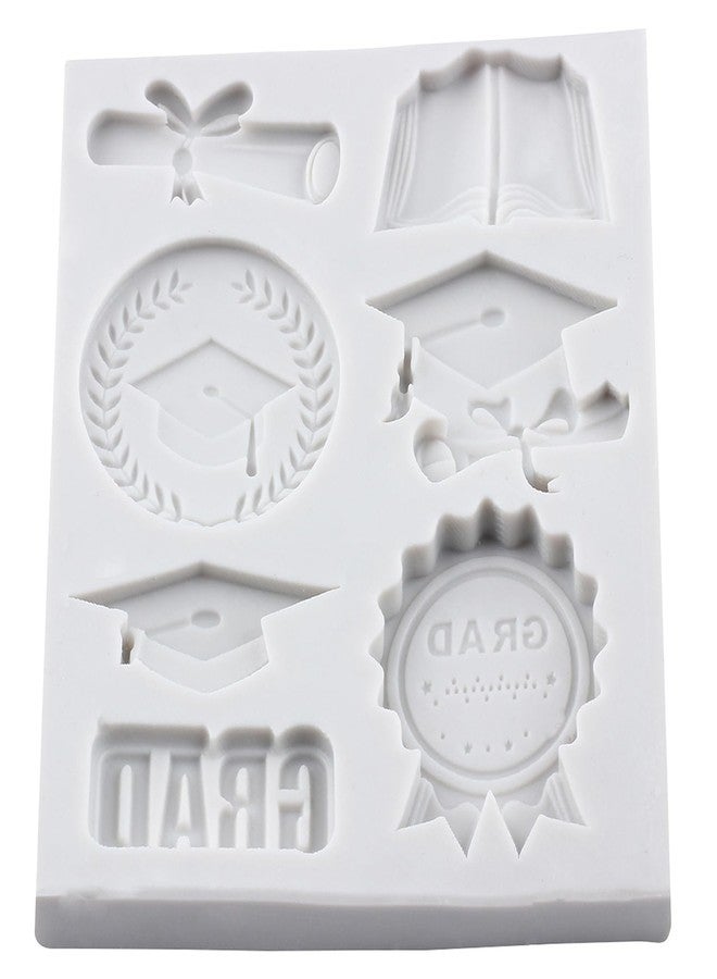 YANQINMS Graduation Fondant Molds Doctoral Cap Diploma Silicone Mold Congrats Grad Congratulations Candy Chocolate Mold For Sugar Cake Decoration Cupcake Topper Polymer Clay Gum Paste - Image 3