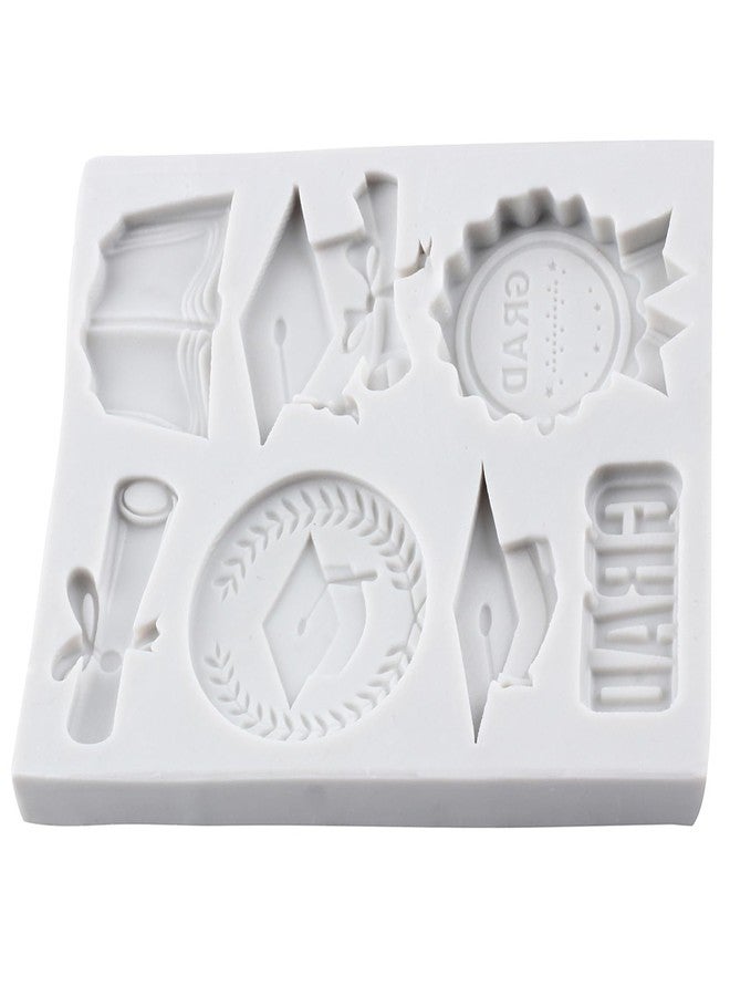 YANQINMS Graduation Fondant Molds Doctoral Cap Diploma Silicone Mold Congrats Grad Congratulations Candy Chocolate Mold For Sugar Cake Decoration Cupcake Topper Polymer Clay Gum Paste - Image 5
