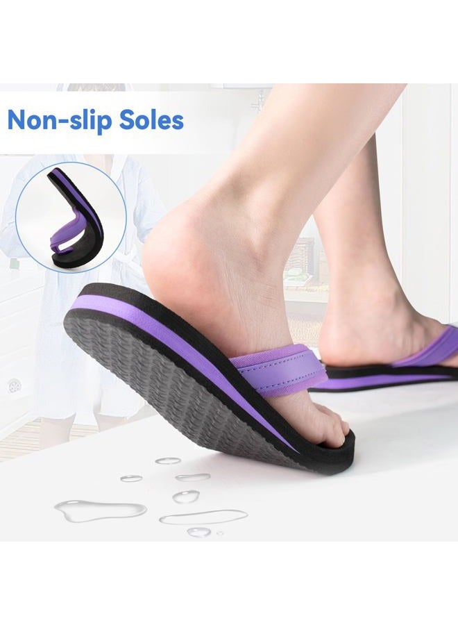 HYCLES Kids Flip Flops Boys Girls Sandals Water Shoes Boys Girls Unisex-Child Beach Shoes Flip Flops, Purple, 3 Big Kid - Image 3