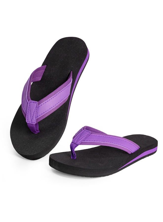 HYCLES Kids Flip Flops Boys Girls Sandals Water Shoes Boys Girls Unisex-Child Beach Shoes Flip Flops, Purple, 3 Big Kid - Image 1